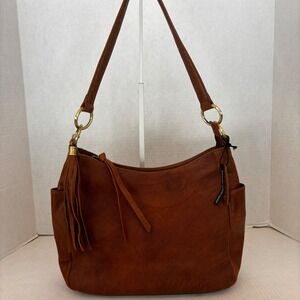 Écotorie‎ Bleu Leather Hobo Bag Women's Brown Tassel Shoulder Bag New